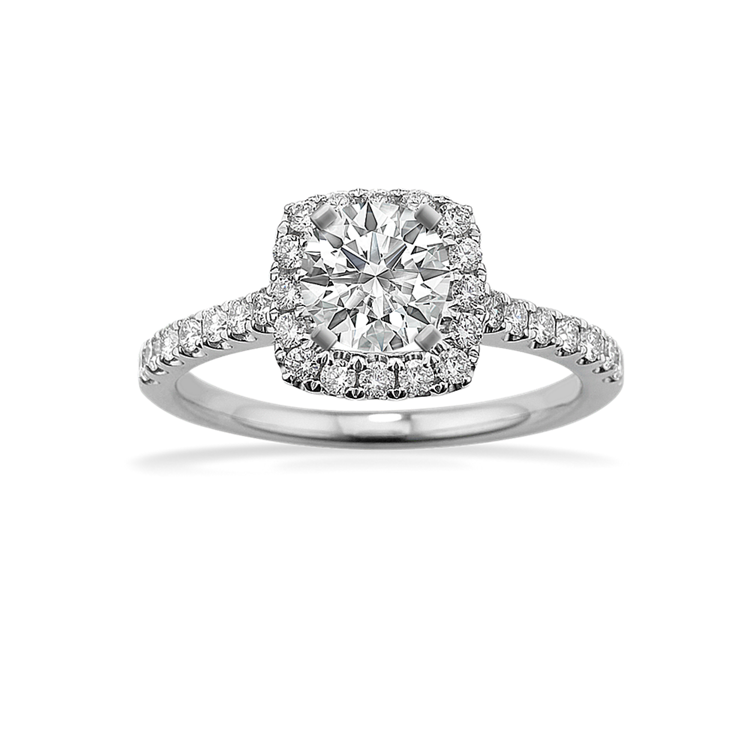0.62 ct. Natural Diamond Engagement Ring in White Gold