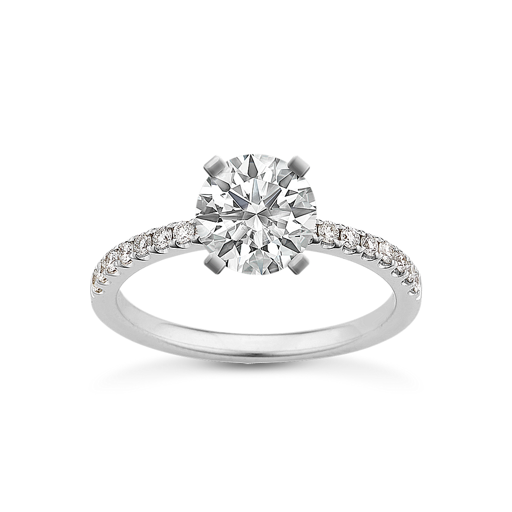 Timeless Pave-Set Diamond Engagement Ring