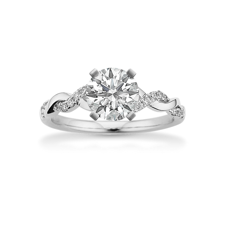 Aura Classic Baguette and Round Diamond Engagement Ring