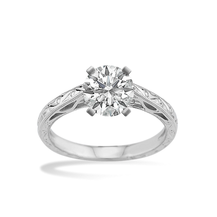 Merritt Engraved Cathedral Engagement Ring