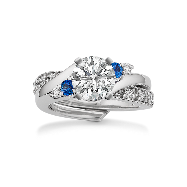 Sapphire and diamond bridal set shop