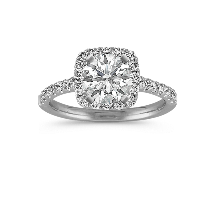 0.91 ct. Natural Diamond Engagement Ring in White Gold