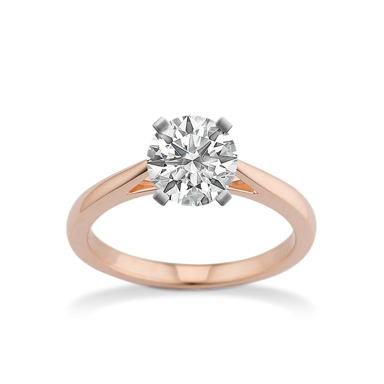 Modena Cathedral Solitaire Engagement Ring in 14K Rose Gold