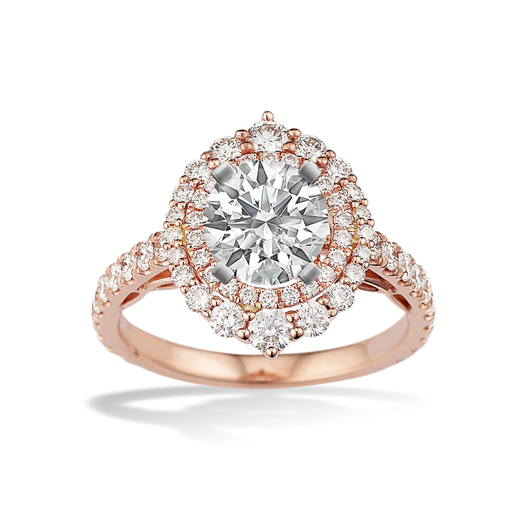 Circle rose gold engagement clearance rings