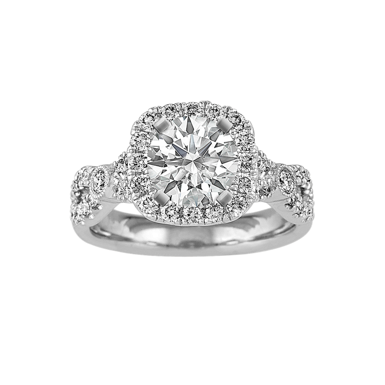 Vintage Natural Diamond Engagement Ring in Platinum