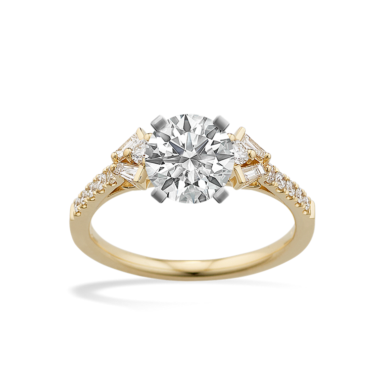 Coeur Classic Natural Diamond Engagement Ring in 14k Yellow Gold