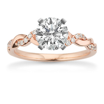 rose gold diamond engagement ring set