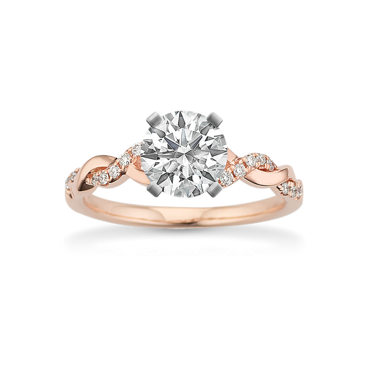 Willow Natural Diamond Infinity Engagement Ring in 14k Rose Gold