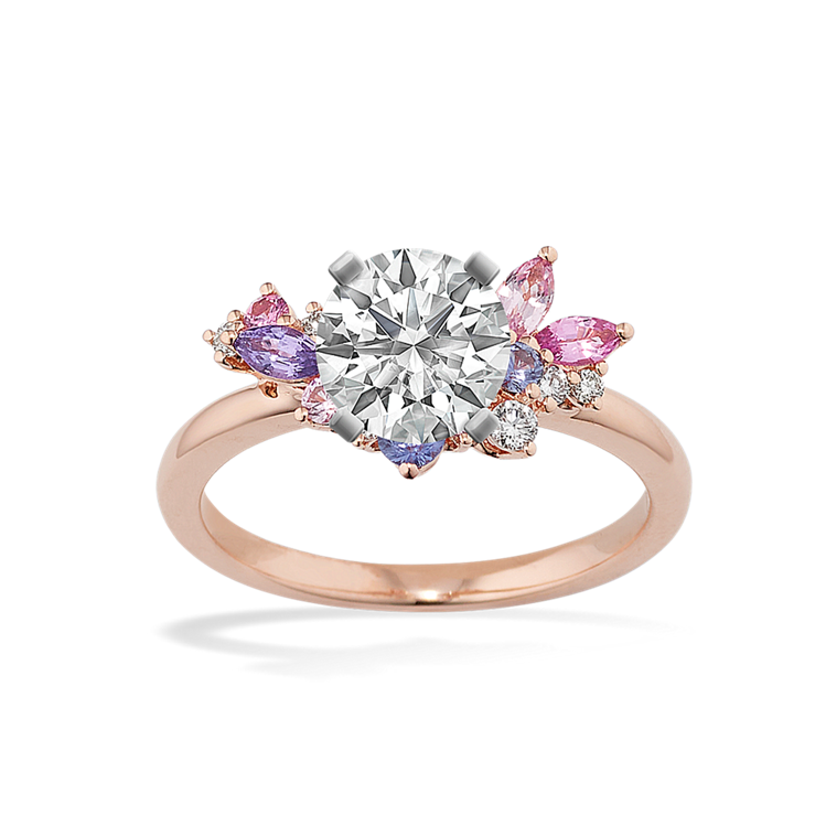 Engagement rings with colored accent stones online