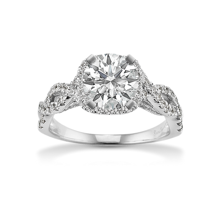 1.12 ct. Natural Diamond Engagement Ring in White Gold