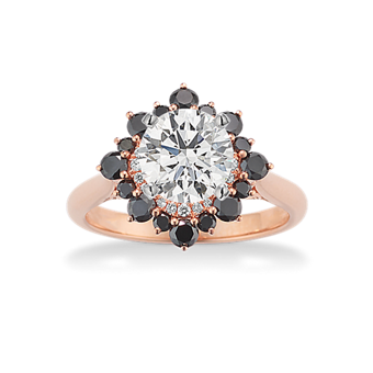 【R&B】BLACK DIAMOND Ink & Ice Men's Black Diamond Chain Link Ring 1/5 ct tw