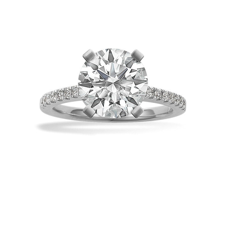 2.1 ct. Natural Diamond Engagement Ring in White Gold