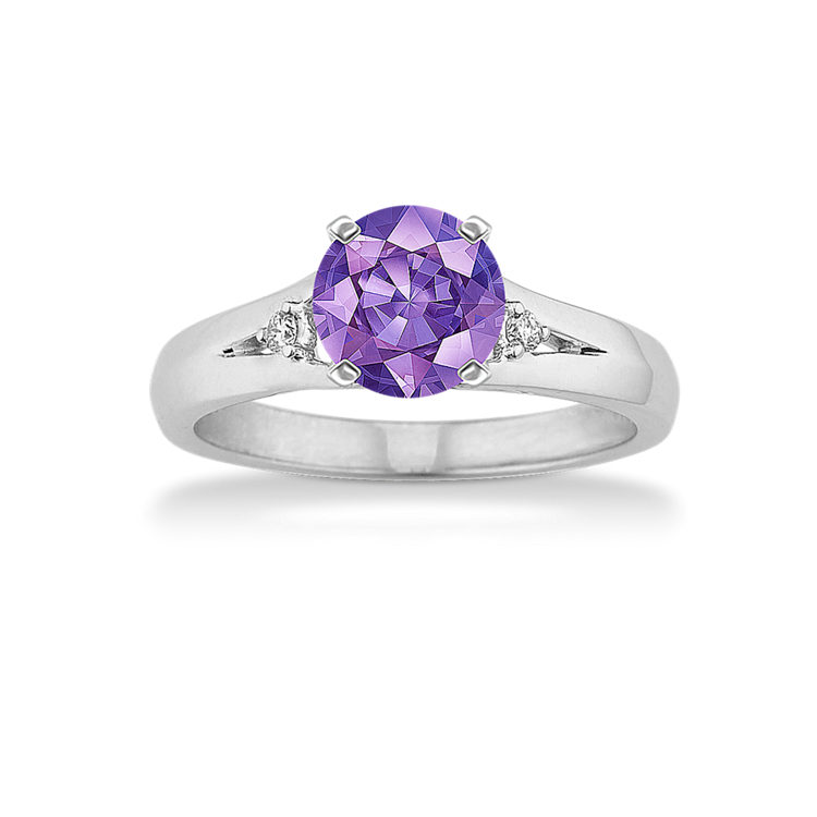 6.33 mm Lavender Natural Sapphire Engagement Ring in Platinum