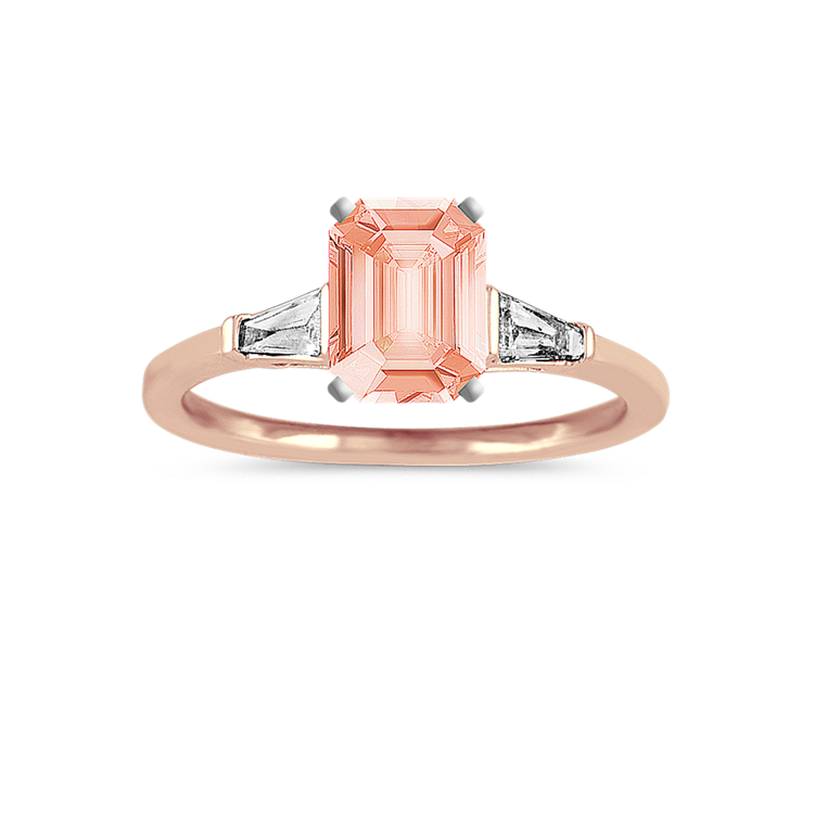 6.97 mm Natural Morganite Engagement Ring in Rose Gold