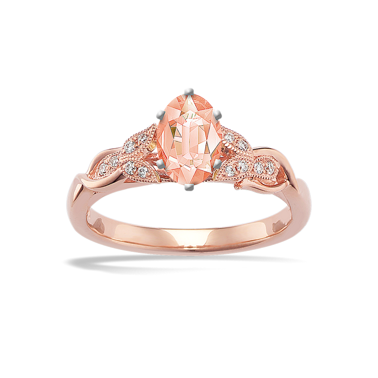 7.02 mm Natural Morganite Engagement Ring in Rose Gold