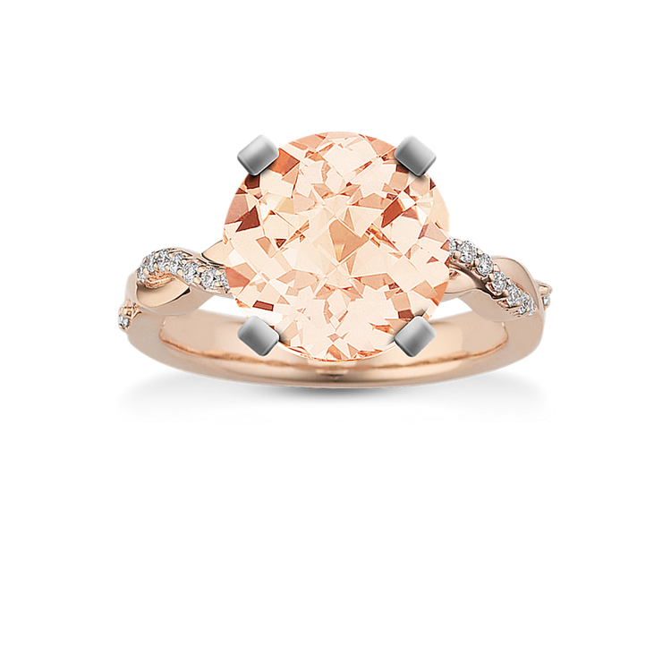 9.08 mm Natural Morganite Engagement Ring in Rose Gold