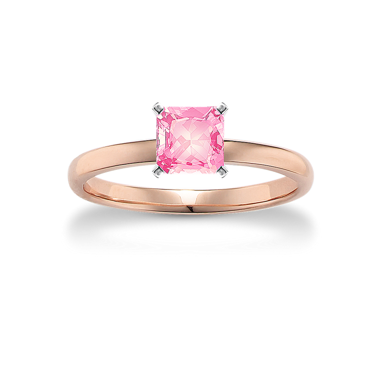 5.43 mm Pink Natural Sapphire Engagement Ring in Rose Gold