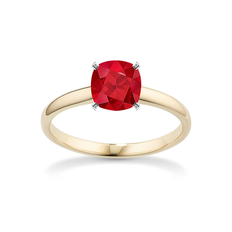 5.94 mm Natural Ruby Engagement Ring in Yellow Gold