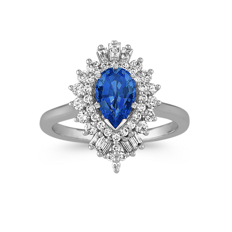 Pear-Shape Halo Natural Diamond Engagement Ring
