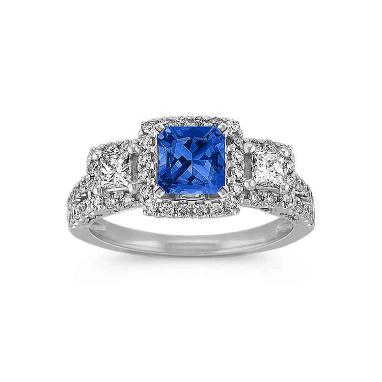Bari Three-Halo Natural Diamond Engagement Ring