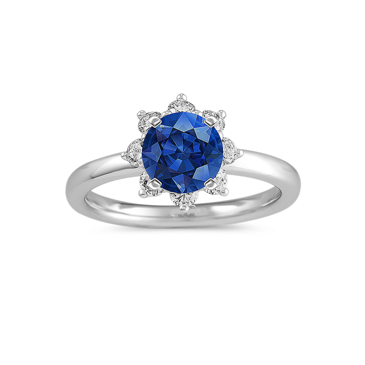 Snowflake Natural Diamond Halo Engagement Ring
