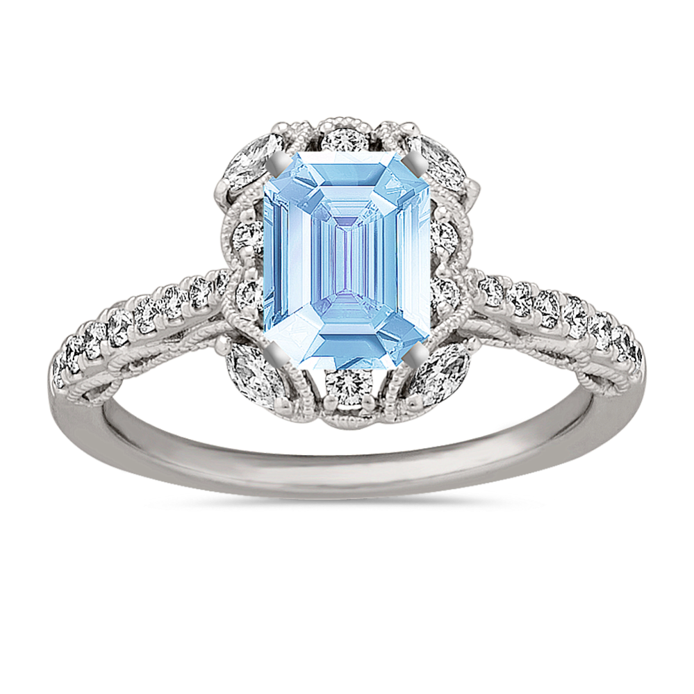 Vintage Diamond Halo Engagement Ring Shane Co