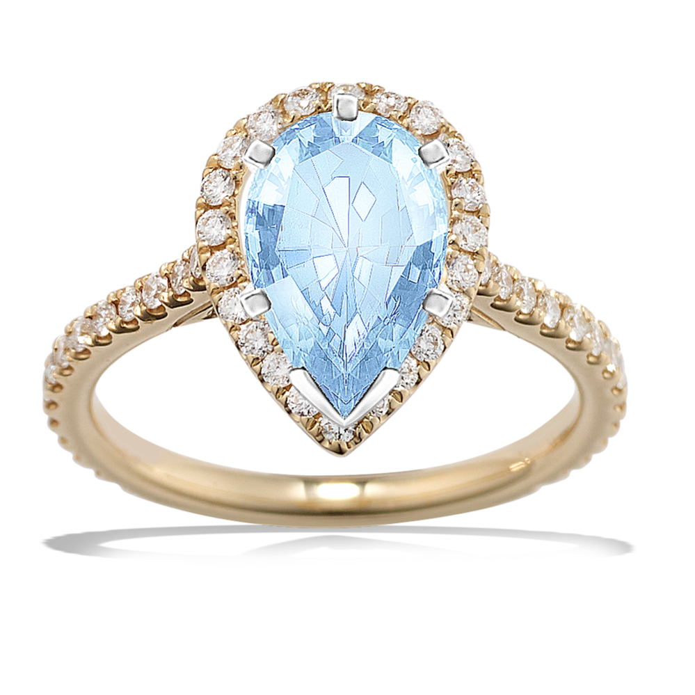 Ella Halo Engagement Ring for 1.75 ct Pear