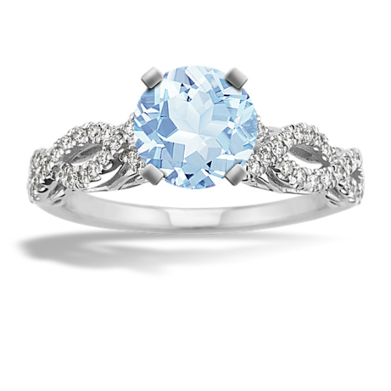 Savannah Diamond Infinity Engagement Ring in 14k White Gold