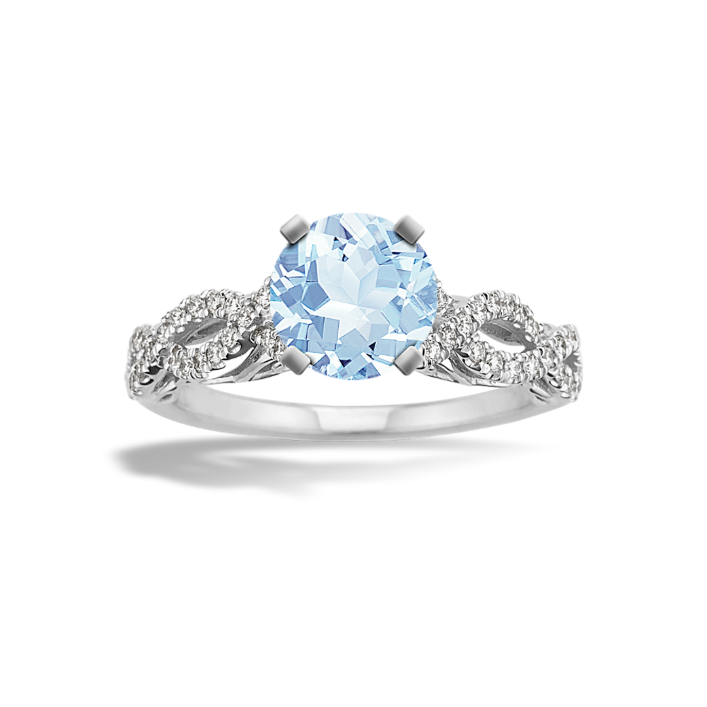 Savannah Natural Diamond Infinity Engagement Ring in 14k White Gold