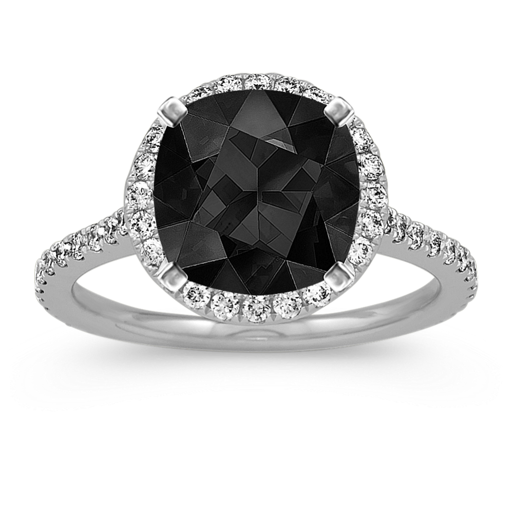 Slim Halo Engagement Ring for 3.25 ct Round