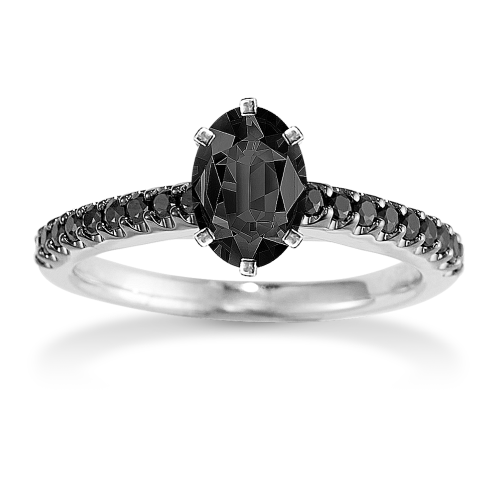 Nightingale Black Sapphire Engagement Ring