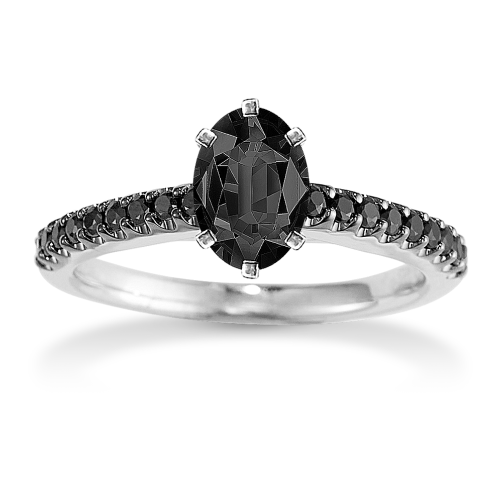 Black sapphire diamond ring outlet