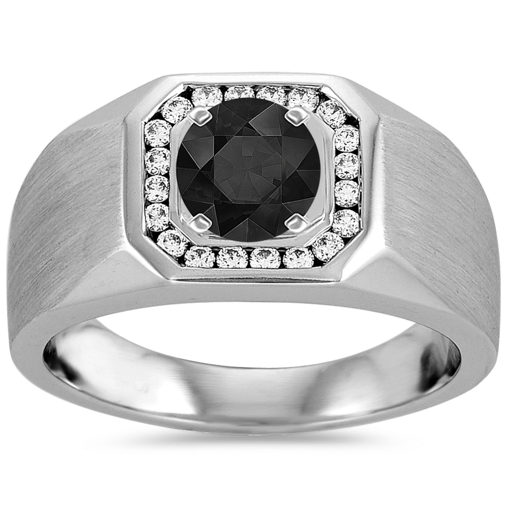 Channel-Set Halo Mens Engagement Ring (4.3mm)