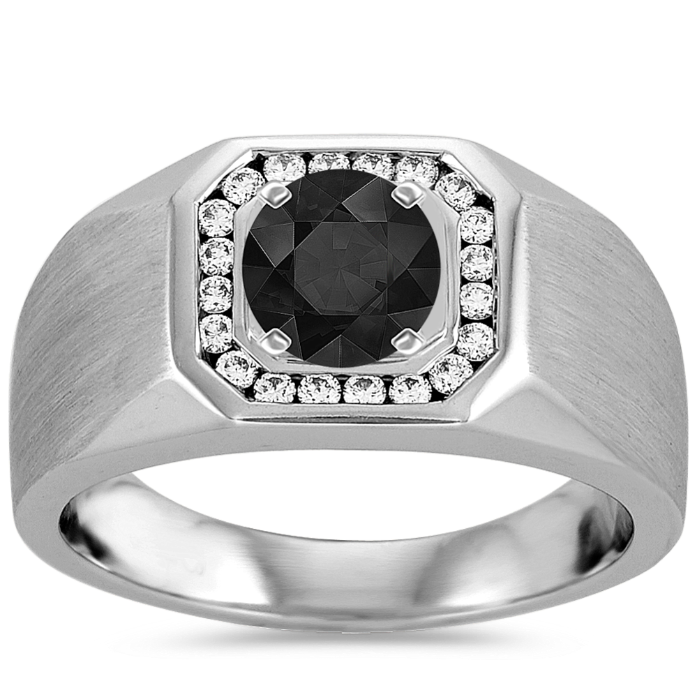 Channel-Set Halo Mens Engagement Ring (4.3mm)