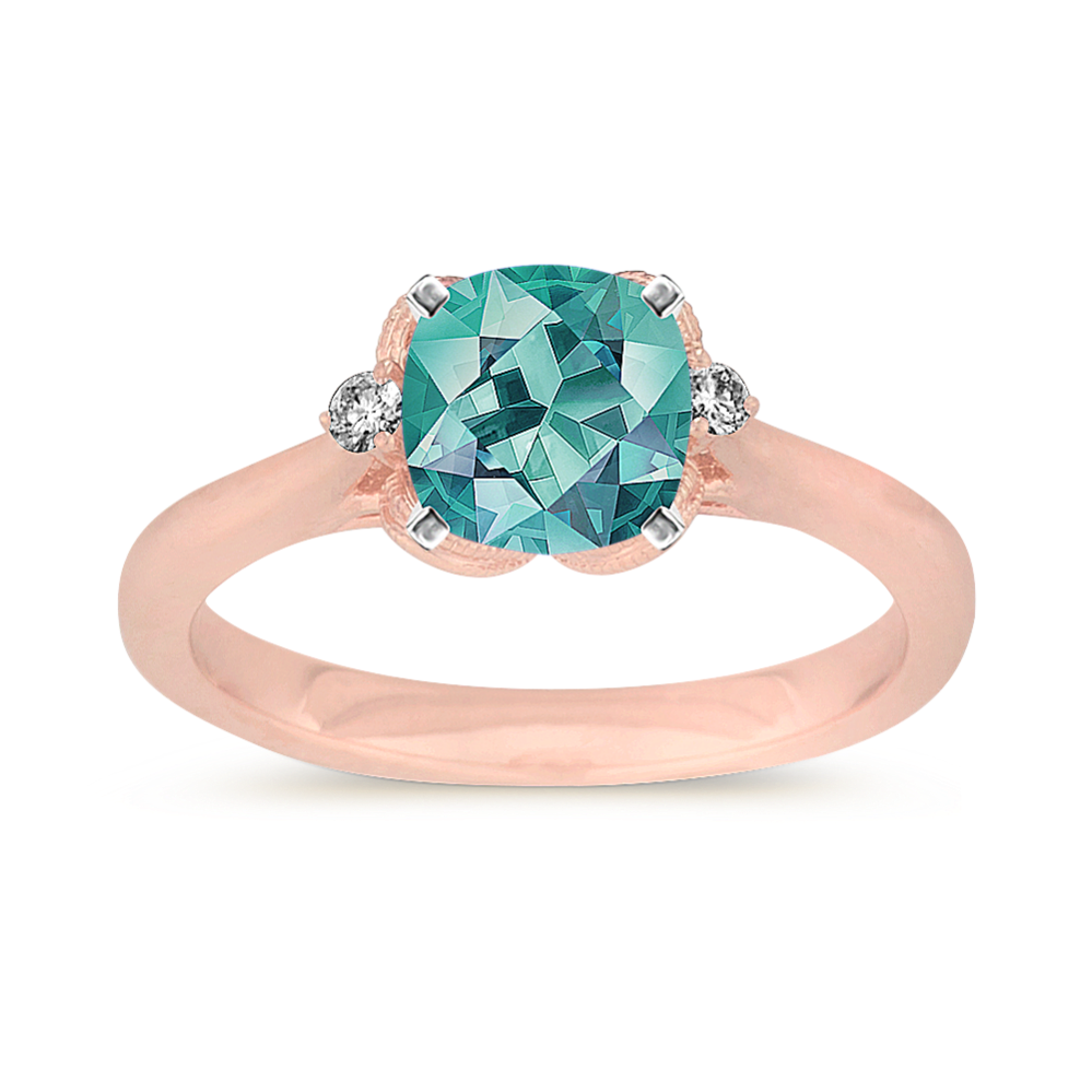 Petunia Engagement Ring with Diamond Accents