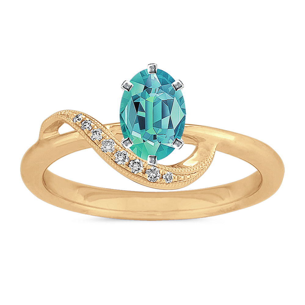 Natural Diamond Accented Swirl Design Mother's Family Ring