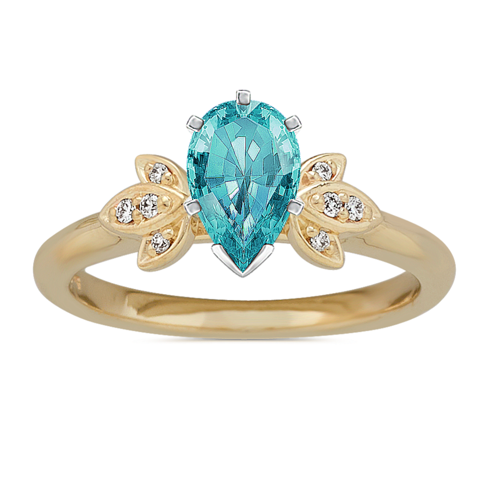 Magnolia Diamond Engagement Ring in 14k Yellow Gold