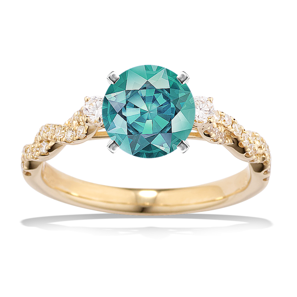 Lace Three-Stone Engagement Ring