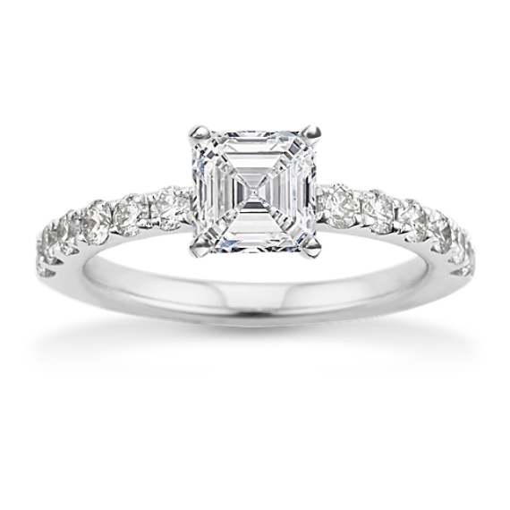 Diana Diamond Pave Engagement Ring in Platinum