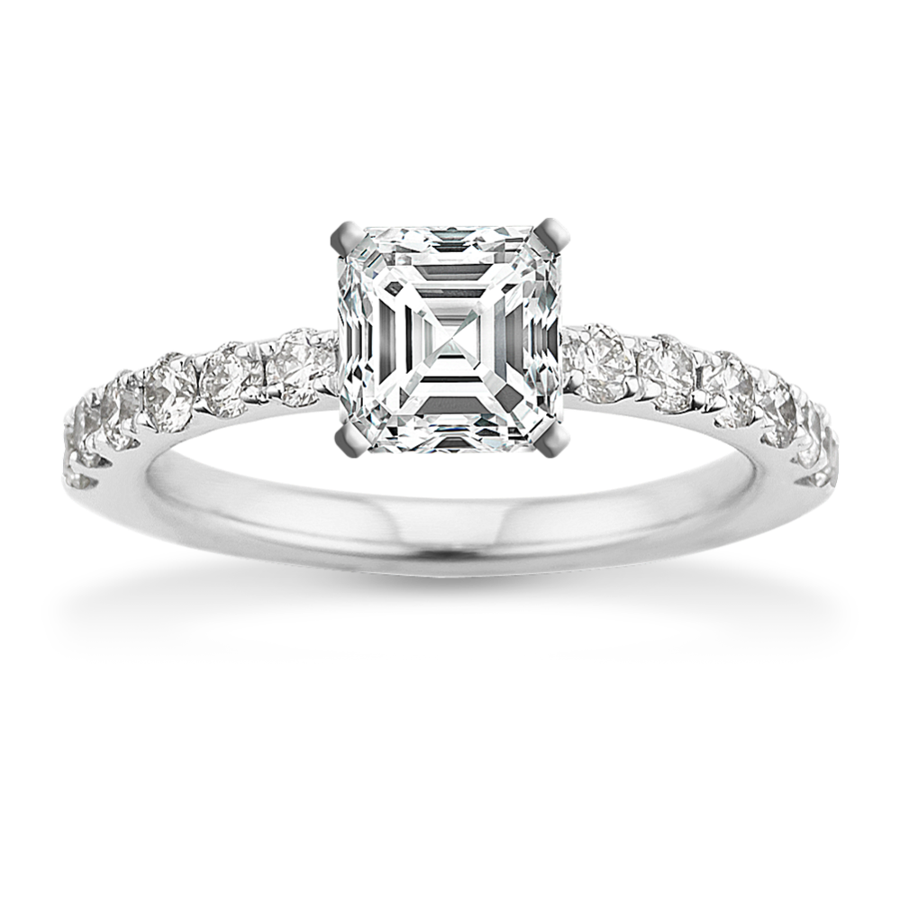 Diana Pave Engagement Ring in Platinum