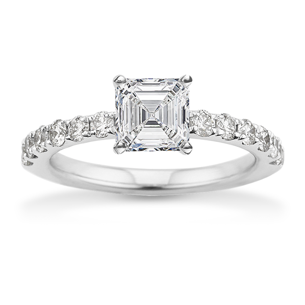 Diana Diamond Pave Engagement Ring in Platinum