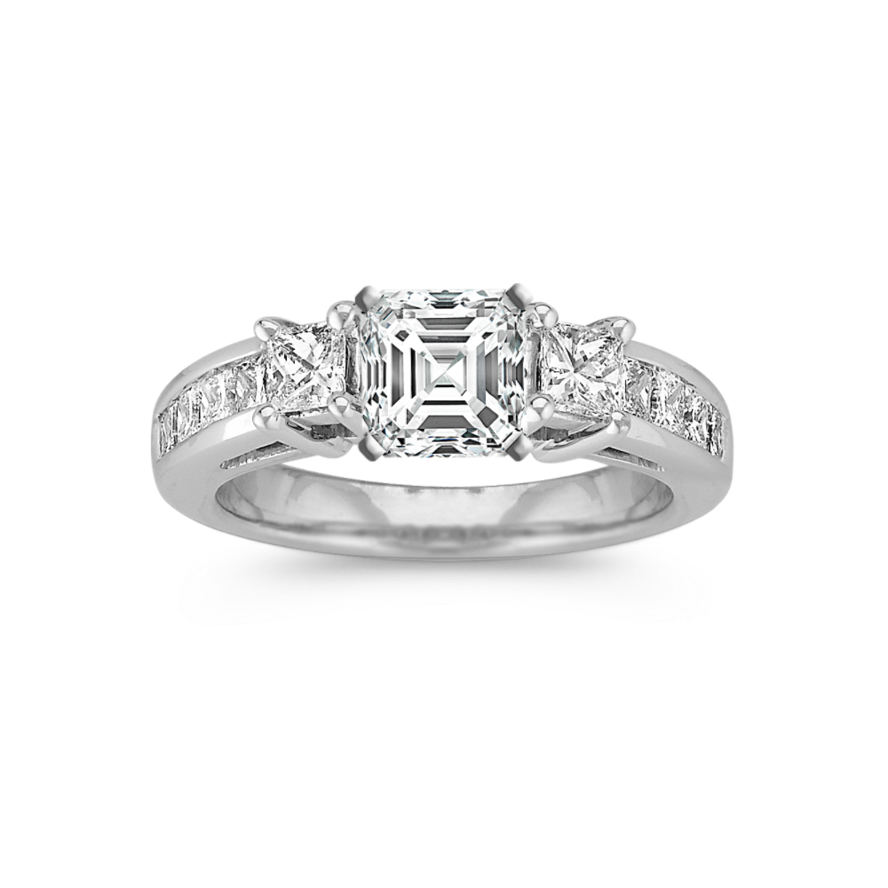 Princess Cut Natural Diamond Engagement Ring