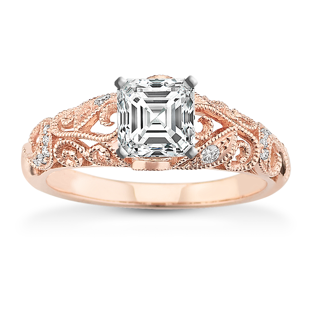 Cosette Diamond Engagement Ring in 14K Rose Gold