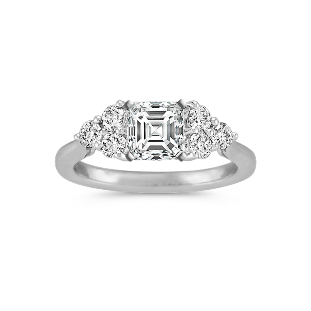 Trio Classic Round Natural Diamond Engagement Ring