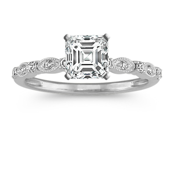 Como Diamond Engagement Ring in 14k White Gold
