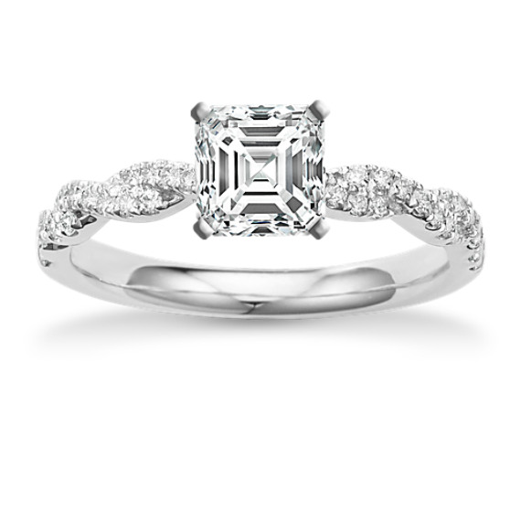 Lace Round Diamond Infinity Engagement Ring 