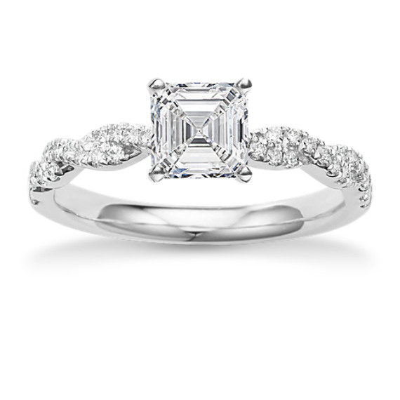 Lace Infinity Engagement Ring in Platinum | Shane Co.