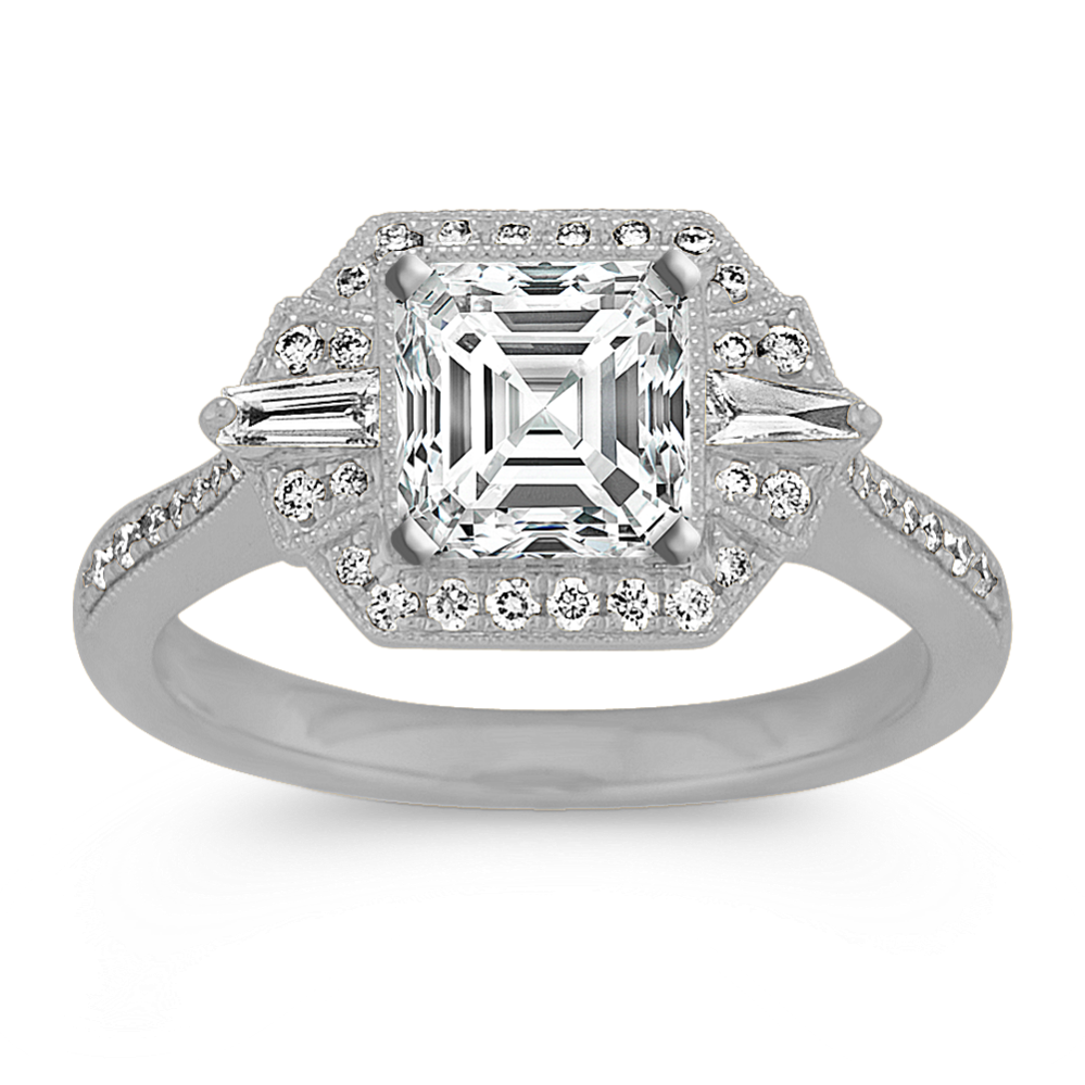 1.02 ct. Natural Diamond Engagement Ring in White Gold