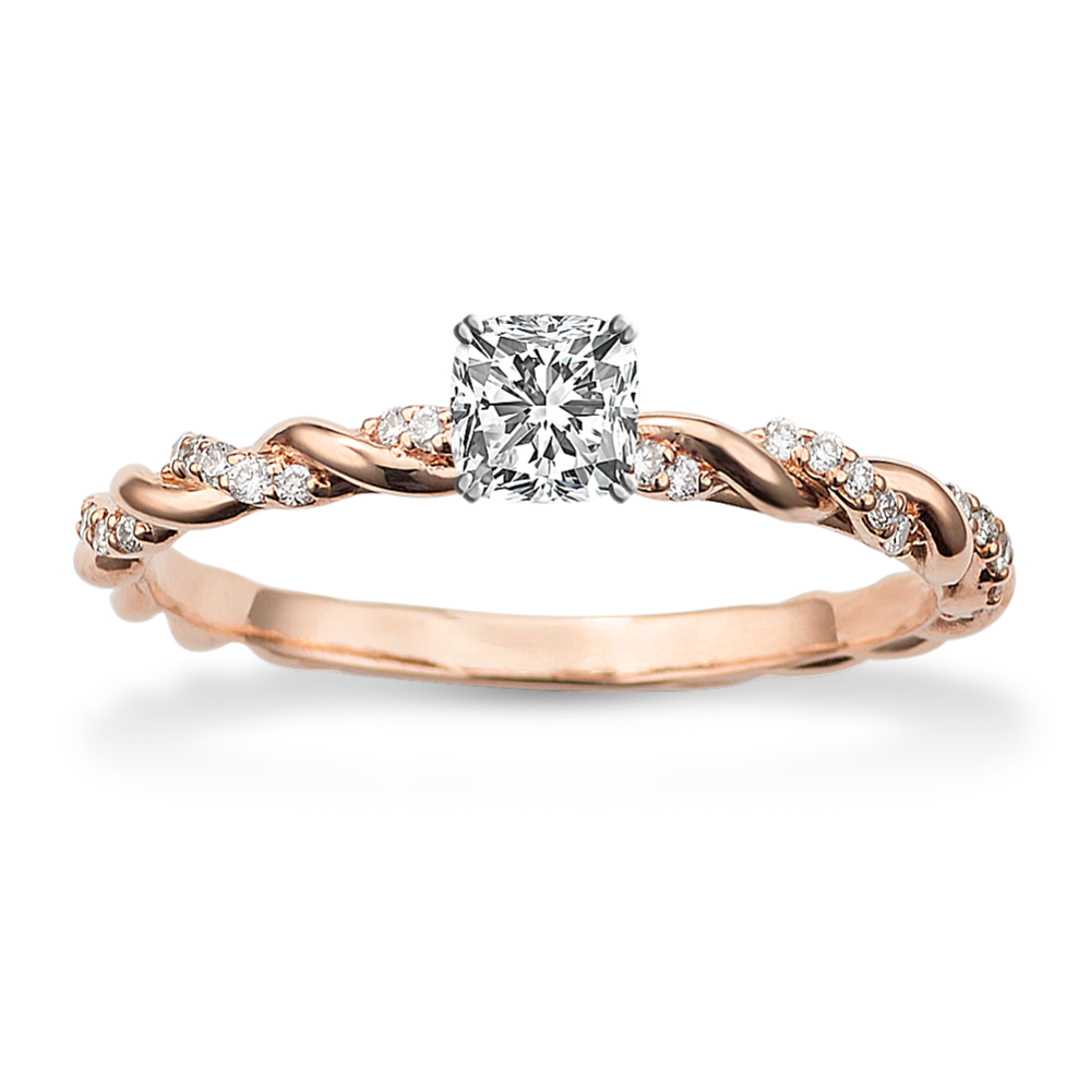 0.32 ct. Natural Diamond Engagement Ring in Rose Gold