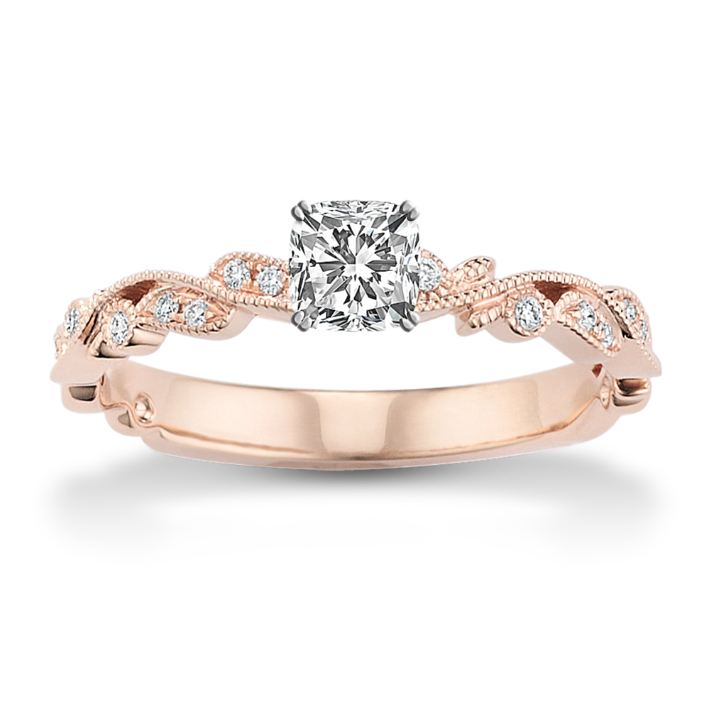 0.36 ct. Natural Diamond Engagement Ring in Rose Gold